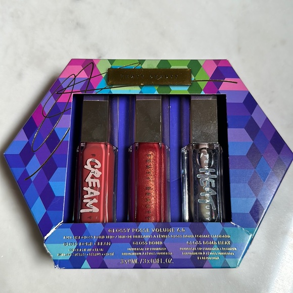 Fenty Beauty GLOSSY POSSE VOLUME 6.0 FULL-SIZE GLOSS BOMB TRIO - Picture 1 of 5
